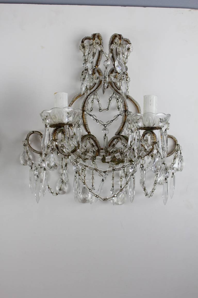 Italian Glass Beaded Wall Sconces at 1stdibs