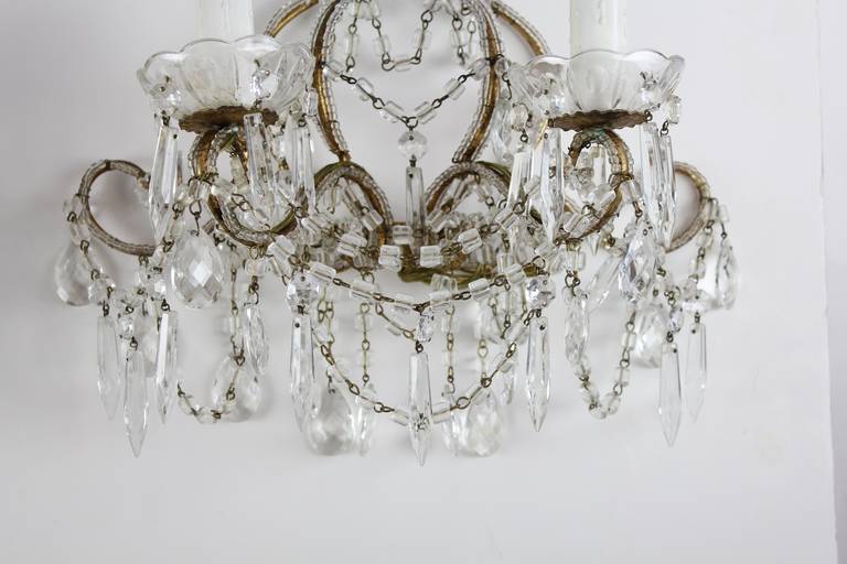 Italian Glass Beaded Wall Sconces at 1stdibs