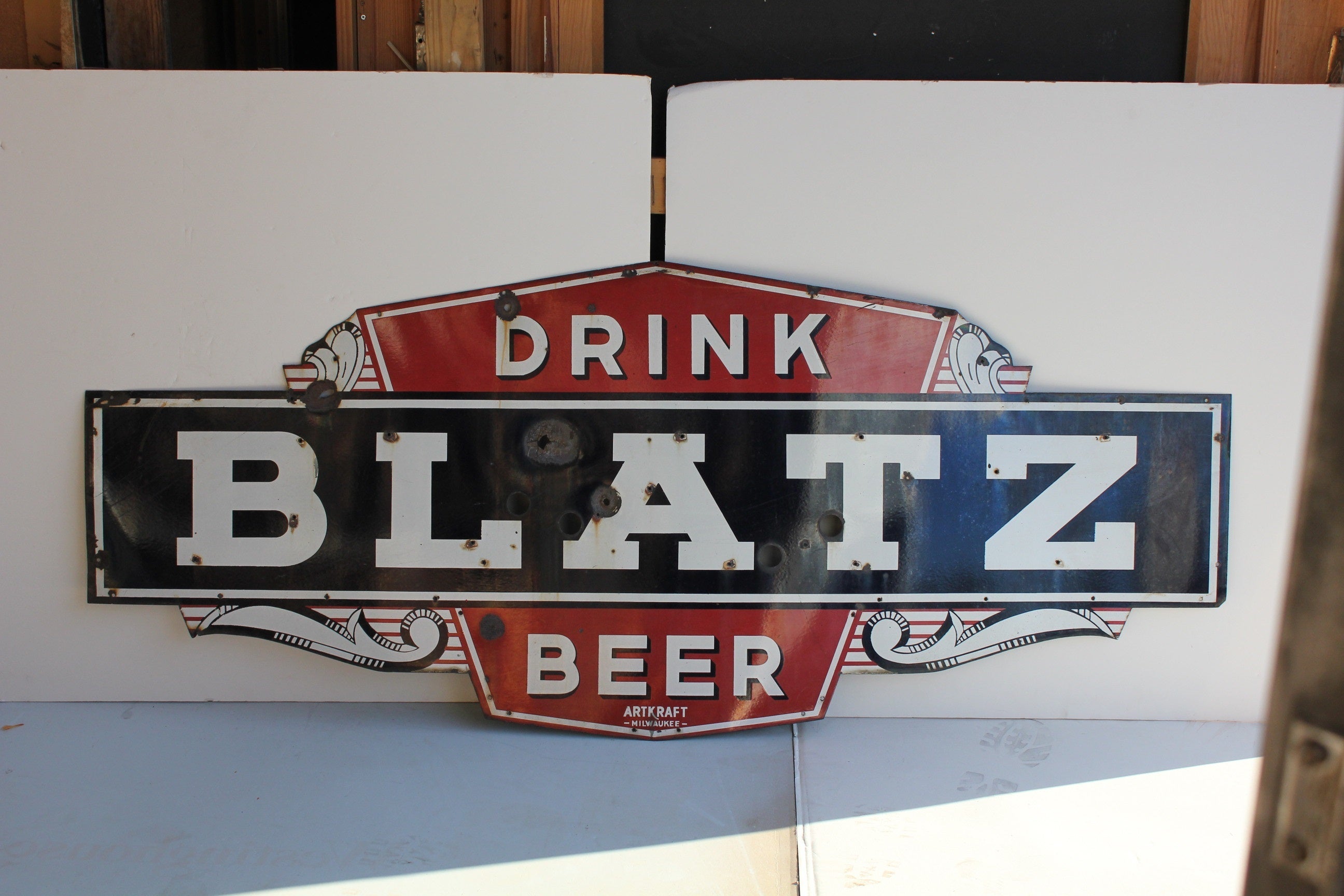 1930's Porcelain Blatz Beer Sign