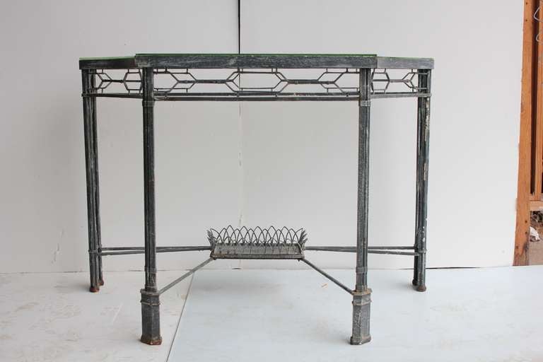 Unknown Modern Demilune/Console Metal Table, 2 available For Sale