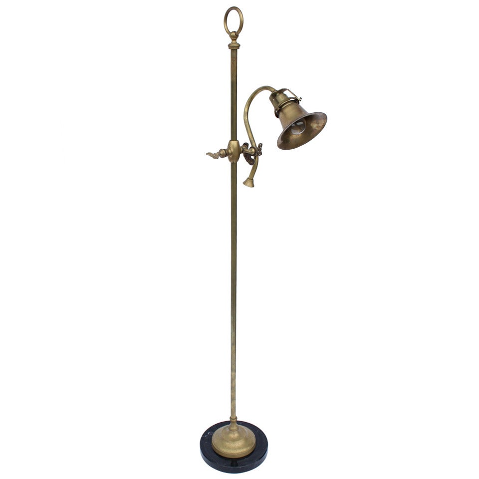 Antique Library Brass Floor Lamp