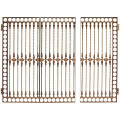 Antique Solid Bronze Three-Panel Gate