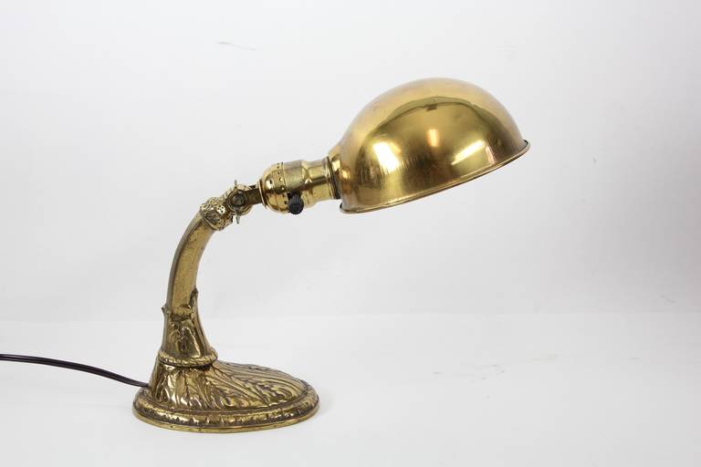 antique library brass table lamp.