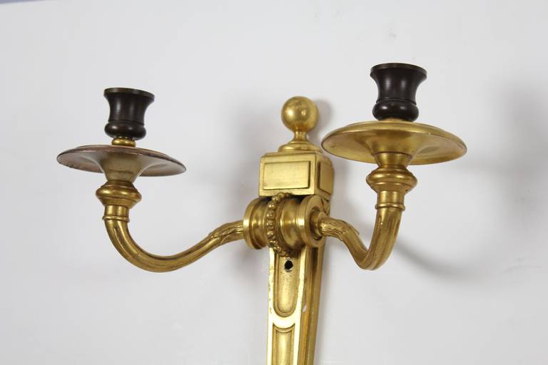 Antique Gilt Bronze Wall Sconces For Sale 1