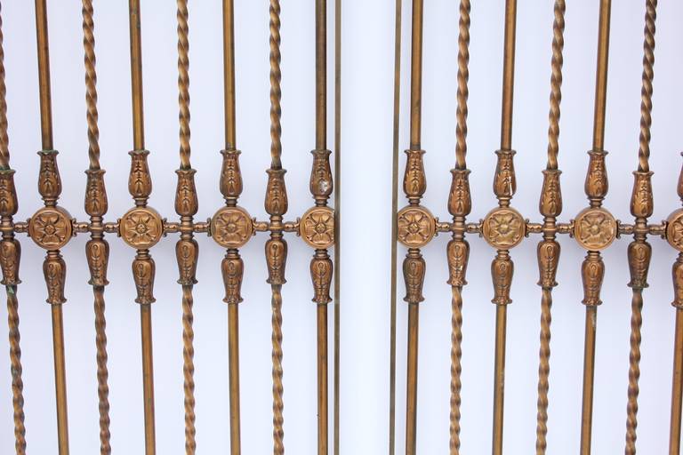 19th Century Antique Solid Bronze Three-Panel Gate
