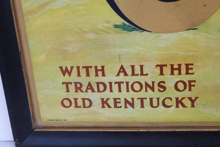 American Antique Tin Litho Whiskey Sign