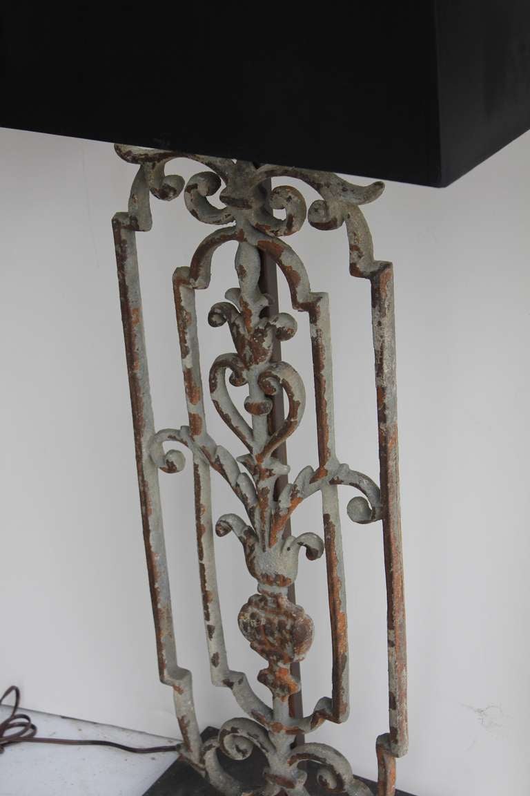Pair Of Tall Decorative Wrought Iron Table Lamps In Good Condition In Chicago, IL