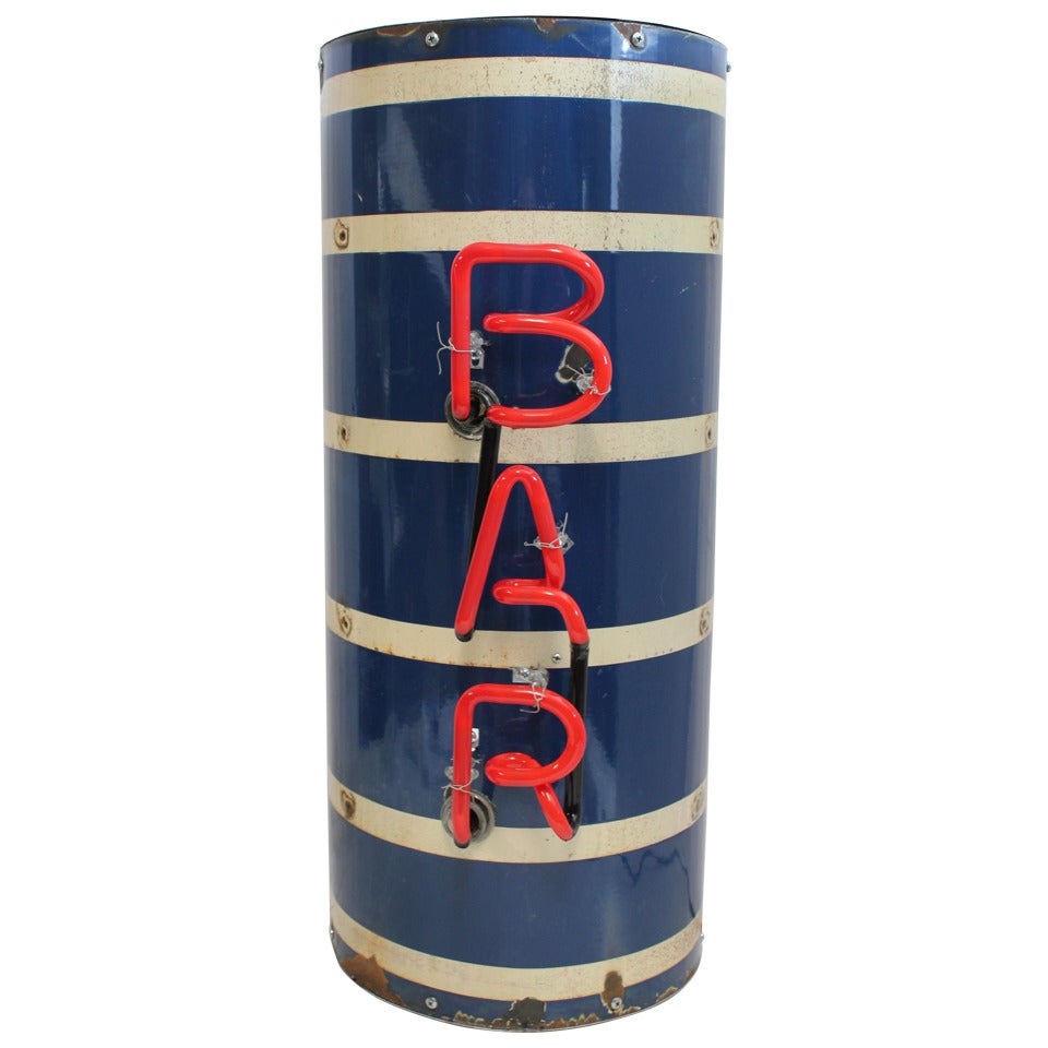 Red Neon " Bar " Sign