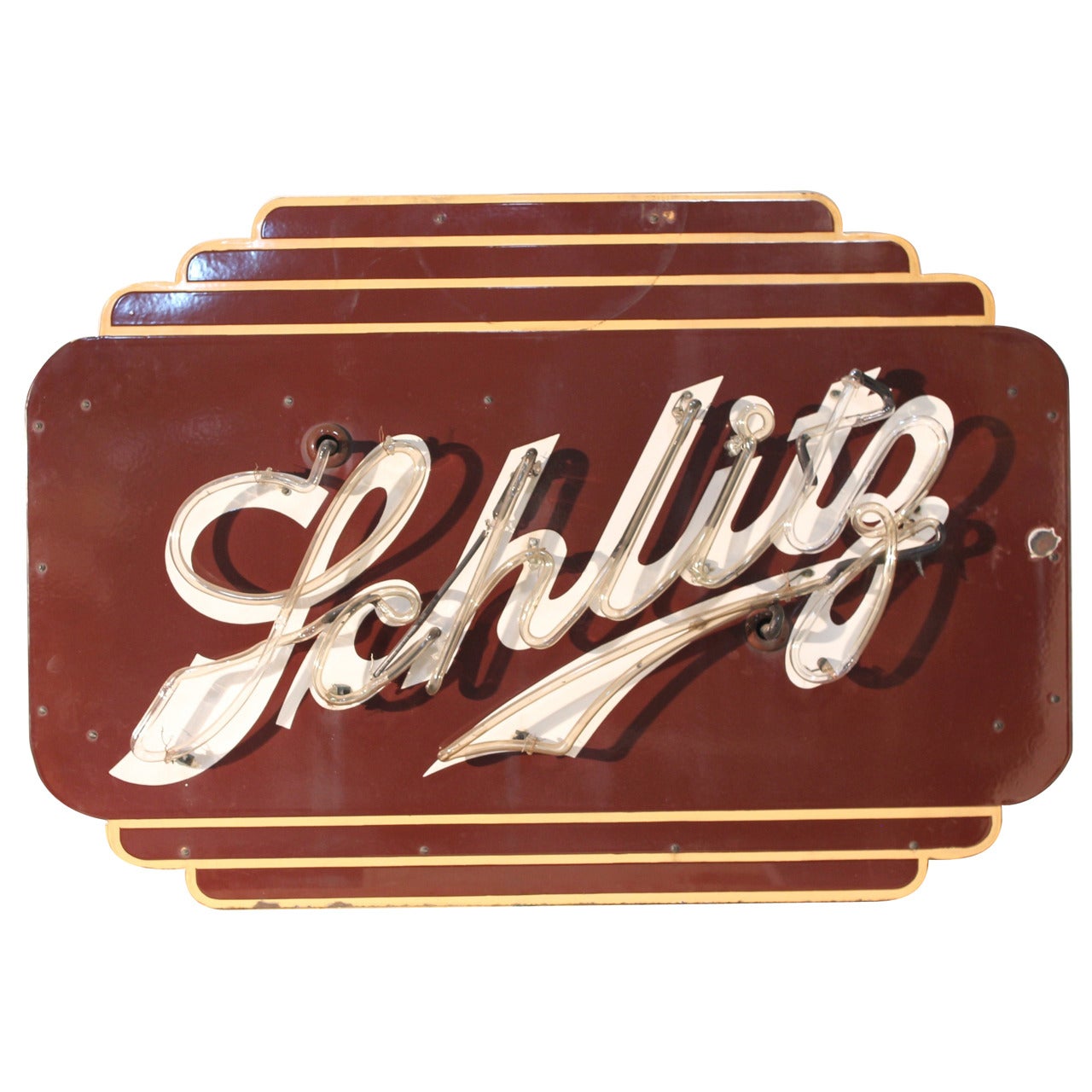 Art Deco Double Sided Neon " Schlitz " Beer Sign For Sale