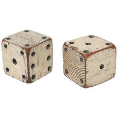 Antique Hand-Painted Carnival Dice