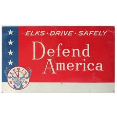 Vintage Sign, "Defend America" 9