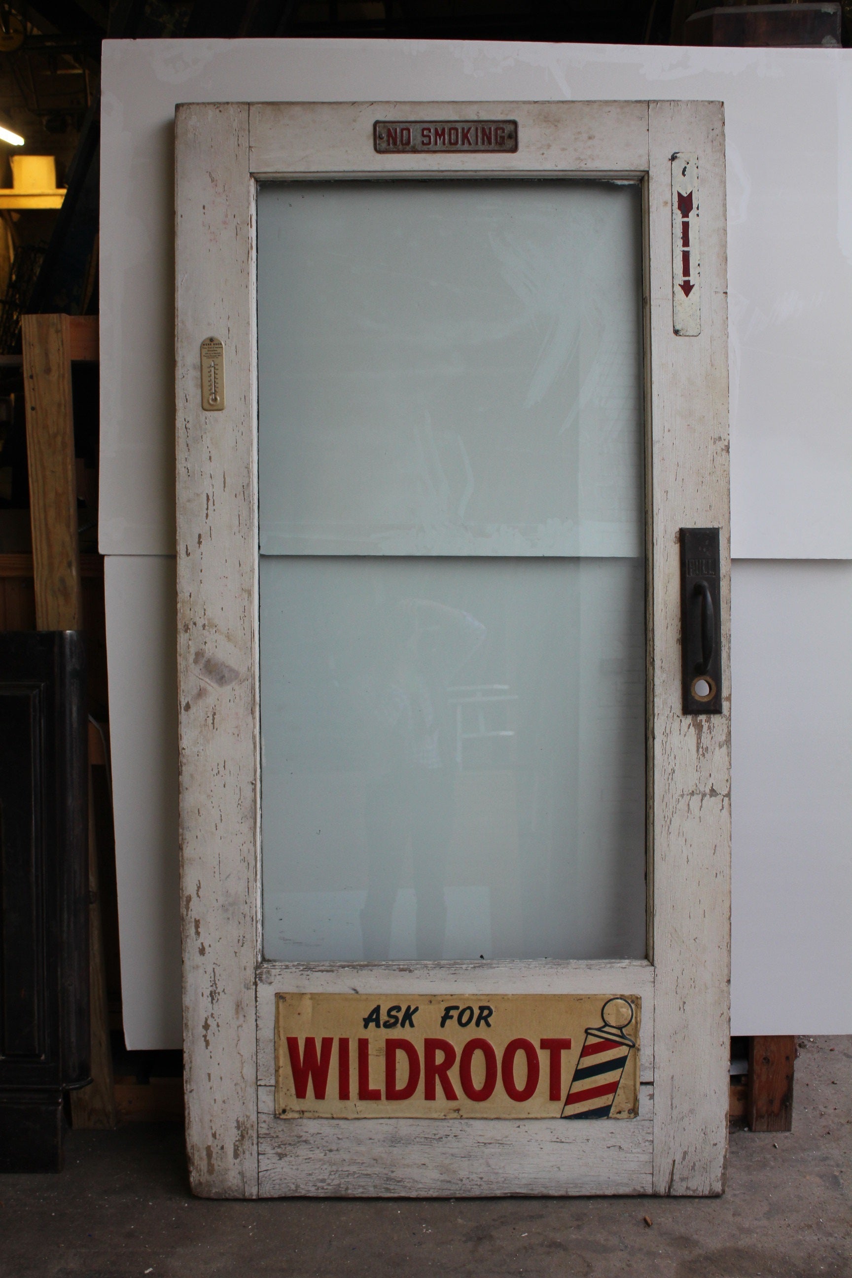 Funky 1930
s Barber Shop Outdoor Glass Door