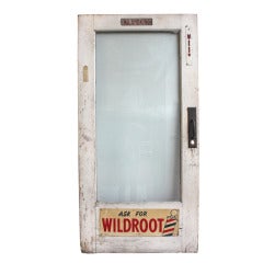 Vintage Funky 1930's Barber Shop Outdoor Glass Door
