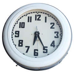 Vintage Large Original 1930's Neon Wall Clock
