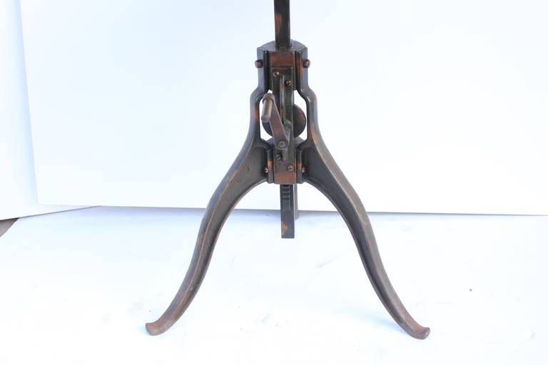 19th Century American Medical Copper Flush Base Table