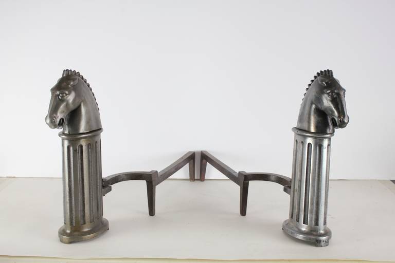 Pair of Art Deco Andirons