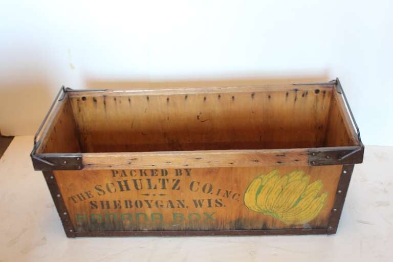 Great vintage wood large banana crates with metal handles. Listed price is for each crate.ONLY ONE CRATE LEFT.