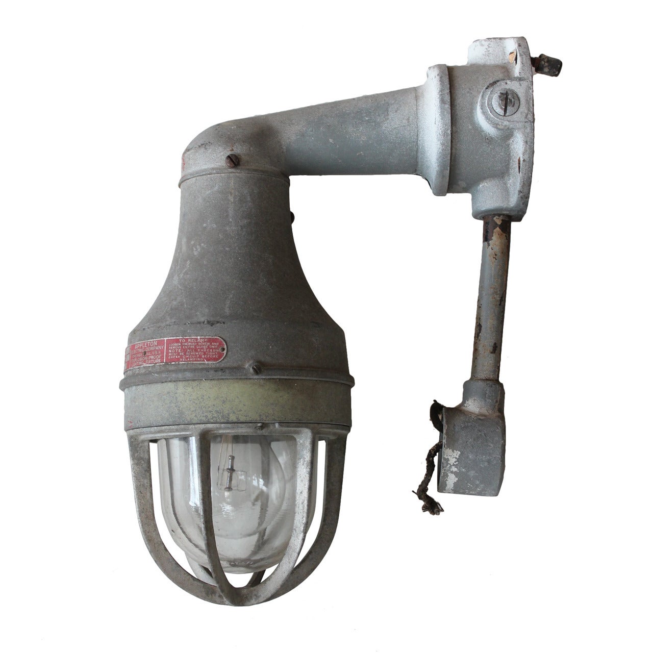 1930s Explosion Proof Industrial Wall Sconces, Eight Available For Sale