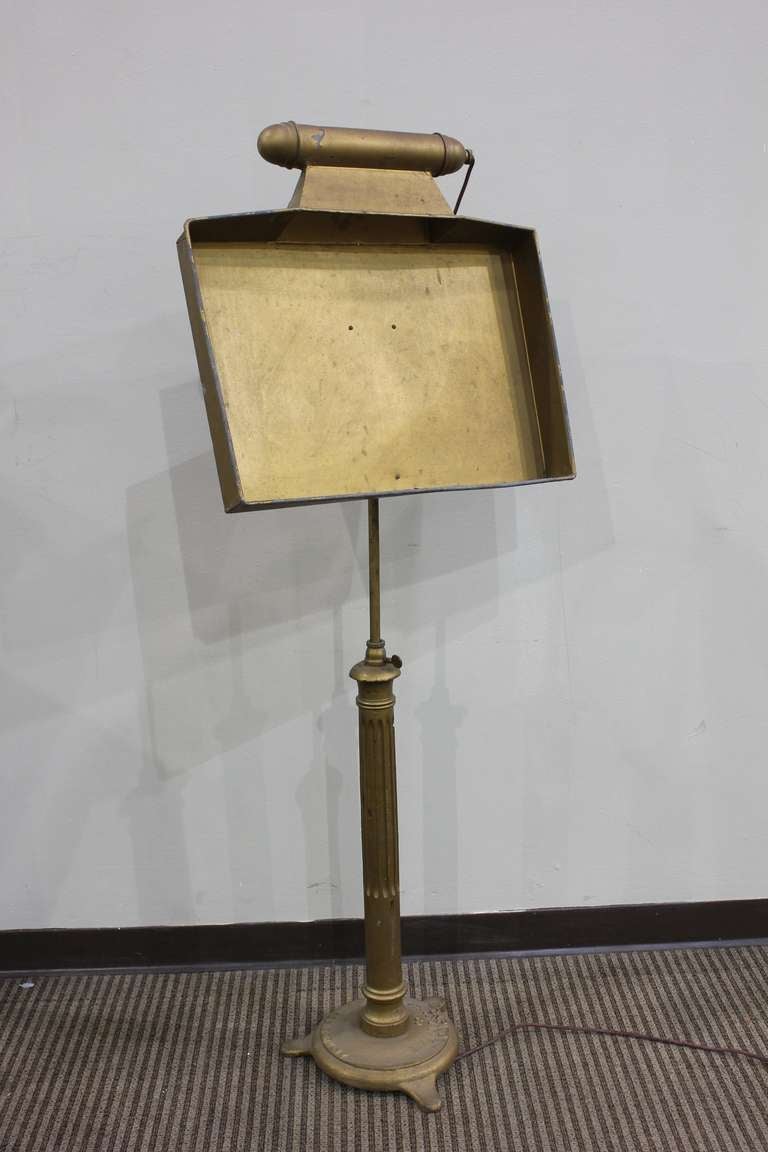 Antique Orchestral music light up stand by Stage Lighting Co New York. Height is adjustable from 71
