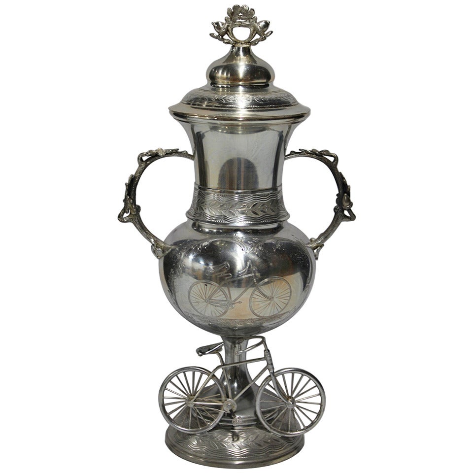 19th Century Silverplate Cycling Trophy