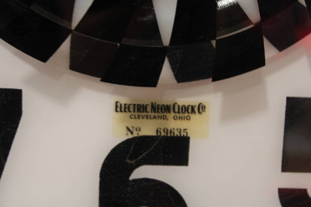 Mid-20th Century 1930s Neon Cleveland Wall Hanging Clock