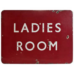 Used 1950's English Railroad " Ladies Room " Sign