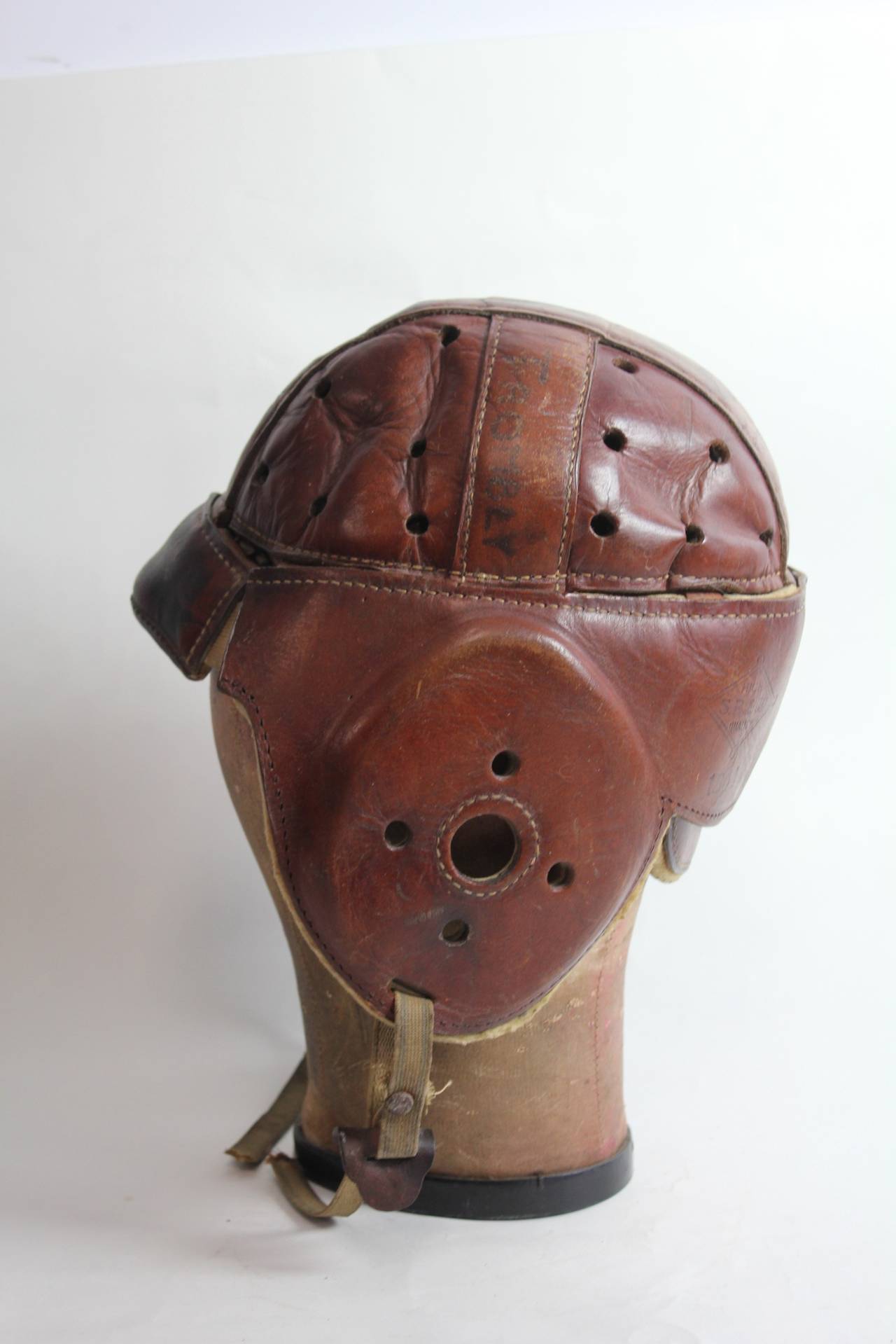 leather helmet football