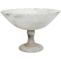 Large Italian Alabaster Footed Bowl
