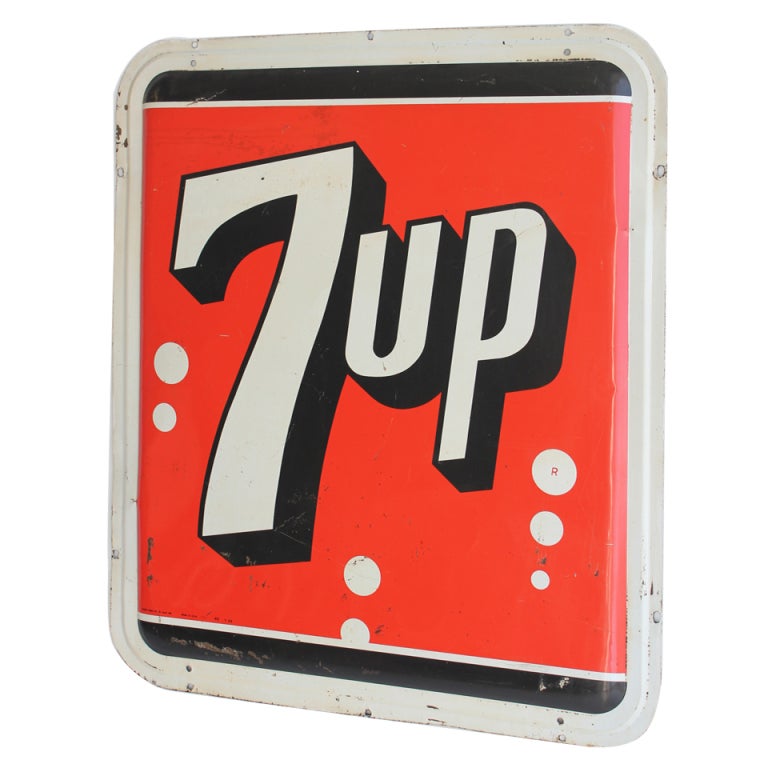 Plaque Métal Publicitaire Seven Up (7up) - Déco Bar Et Discothèque