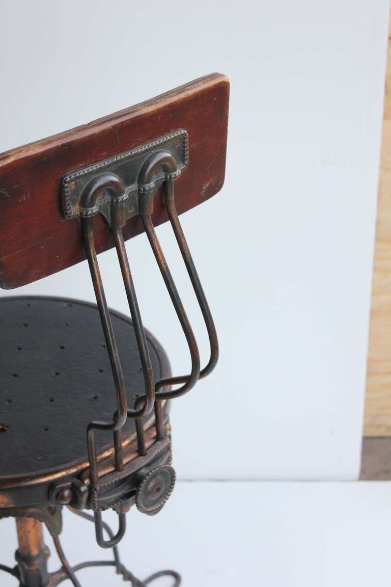 American Antique Copper Swivel Desk Chair For Sale