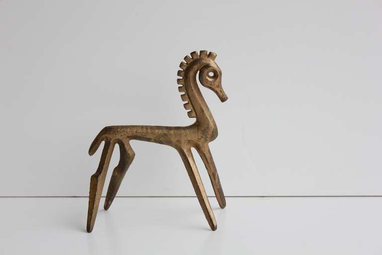 Original figural horse sculpture by Frederic Weinberg. It is signed.
