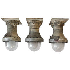 1930s Explosion Proof Industrial Flush Mount/Wall Sconces, Three Available