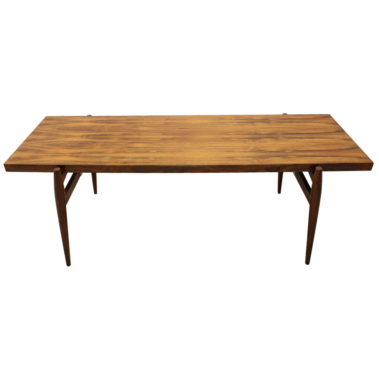 Mid-Century Larsen Style Rosewood Coffee Table For Sale