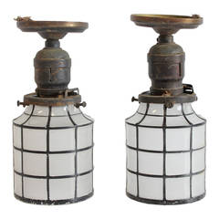 Antique Glass & Brass Ceiling Lighting
