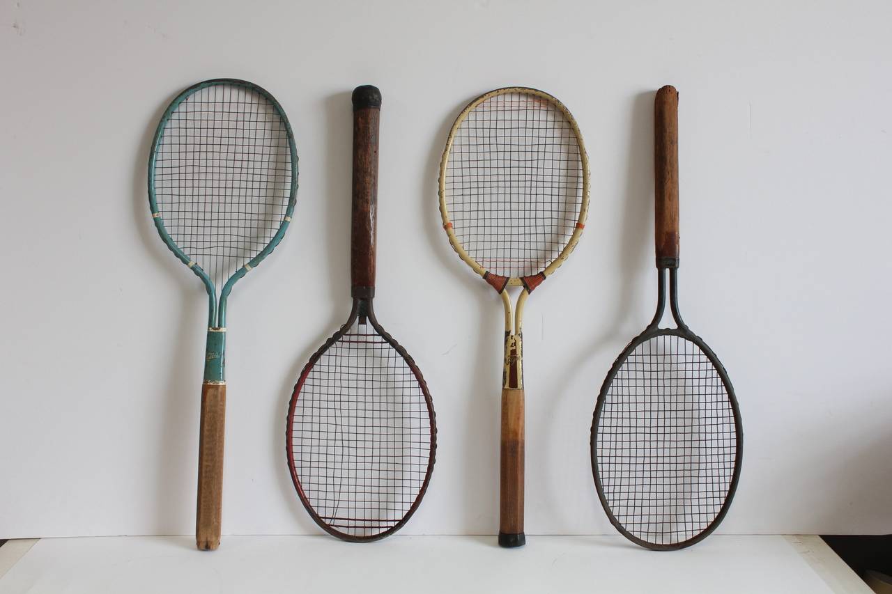 Original 1920s metal tennis rackets 