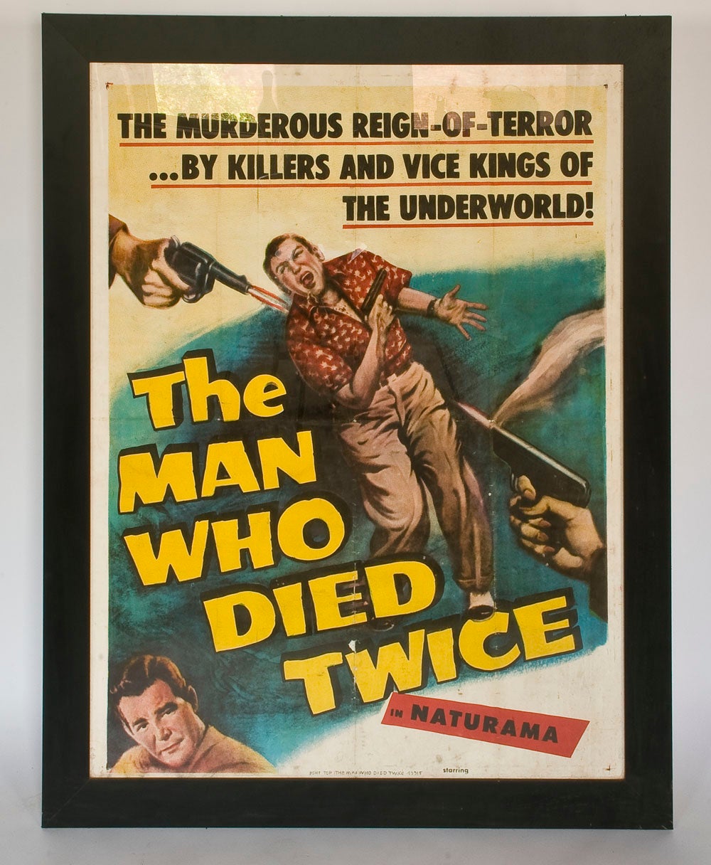 1958's Original Movie Poster " The Man Who Died Twice "