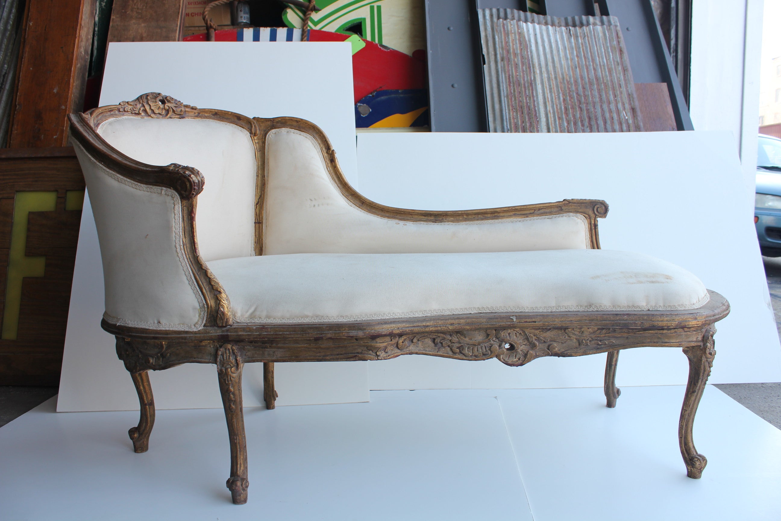19th Century French Hand Carved Chaise Lounge