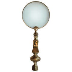 Antique 1900
s English Polished Brass Magnifying Glass