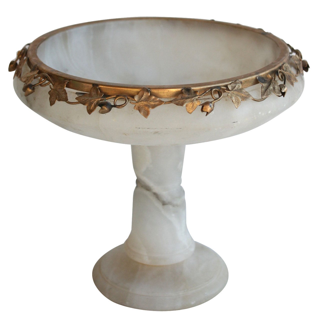 Italian Alabaster Footed Dish For Sale