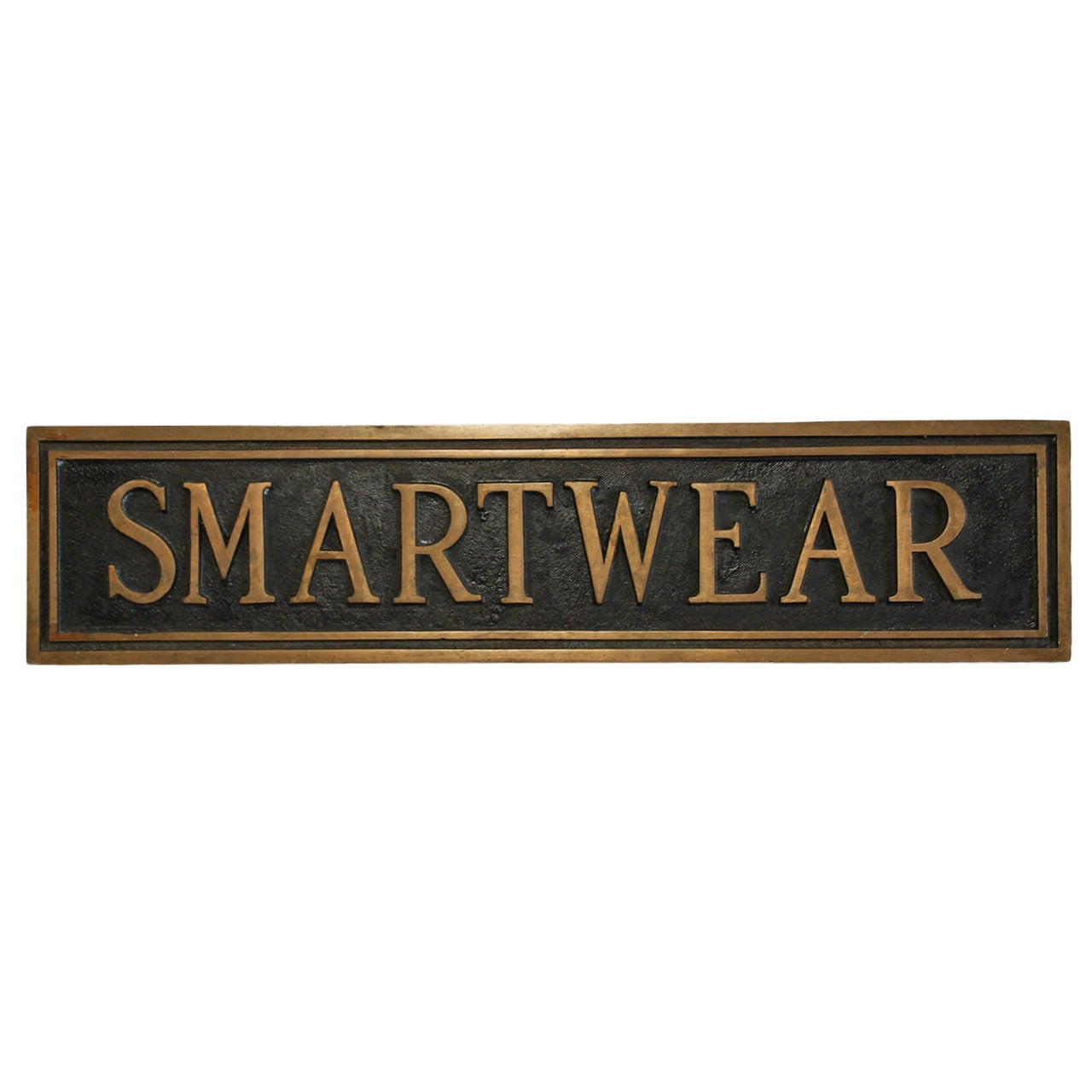Vintage Brass Department Store Sign, "Smartwear" For Sale