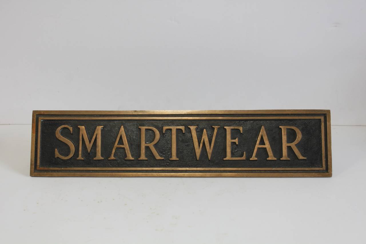 Vintage brass department store sign 