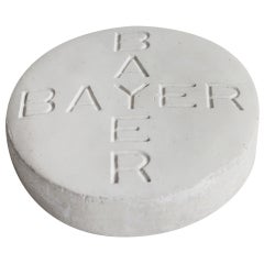 Vintage 1950's Over Sized Bayer Pill Advertising Paperweight Sign