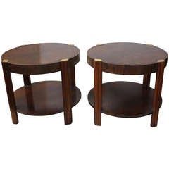 Elegant Wood End Tables By Baker