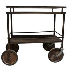 American Original Industrial Metal Tea/Bar Cart