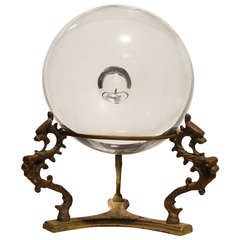 Murano Glass Ball With Brass Stand