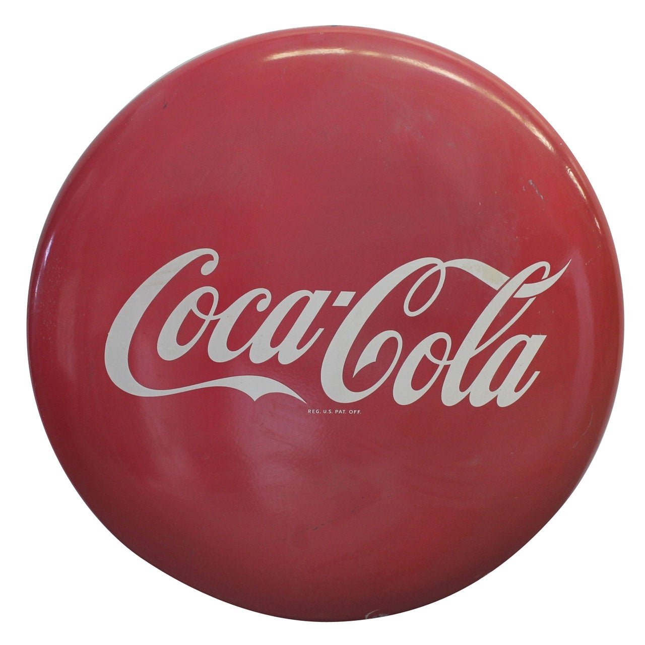 1950's Coca Cola Button Style Porcelain Sign For Sale