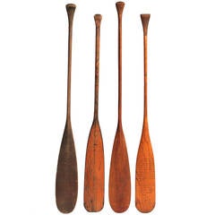 Collection of Vintage Wooden Oars