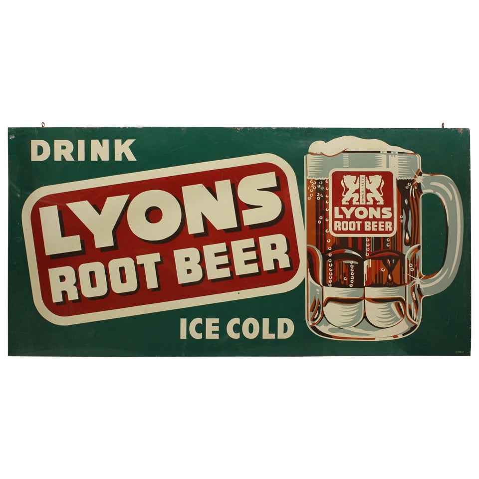 1950's Original Lyons Root Beer Sign