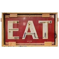Antique Art Deco "EAT" Neon Sign