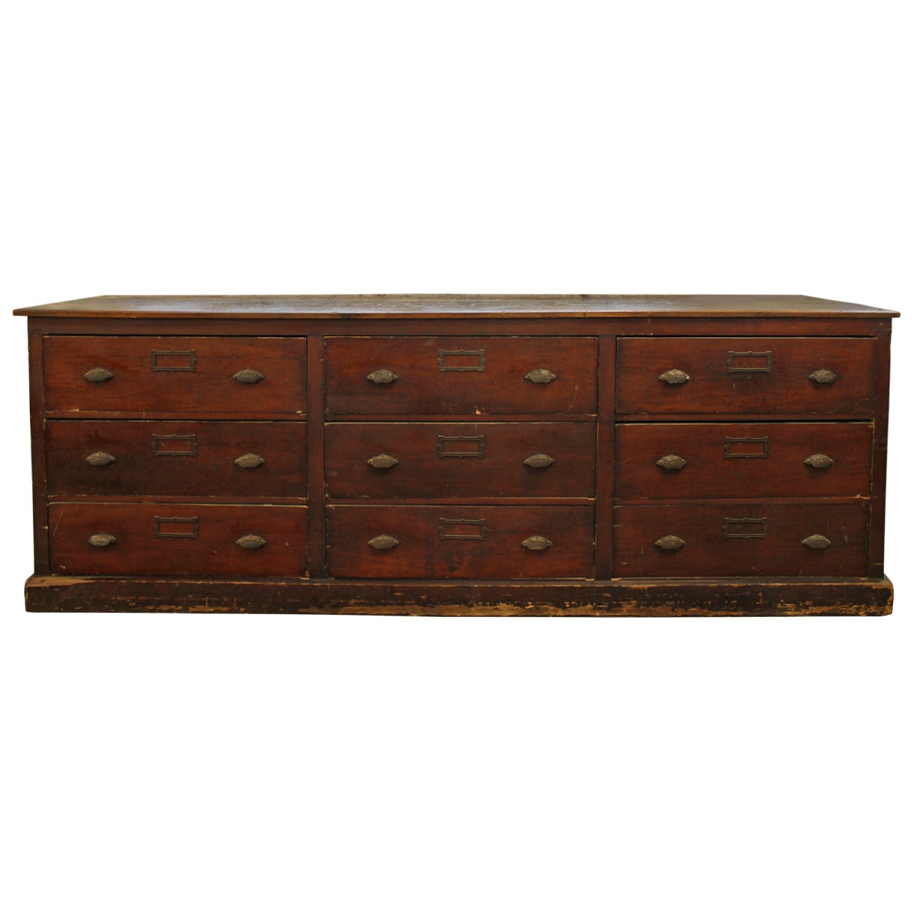 Antique American Library Wood Cabinet For Sale